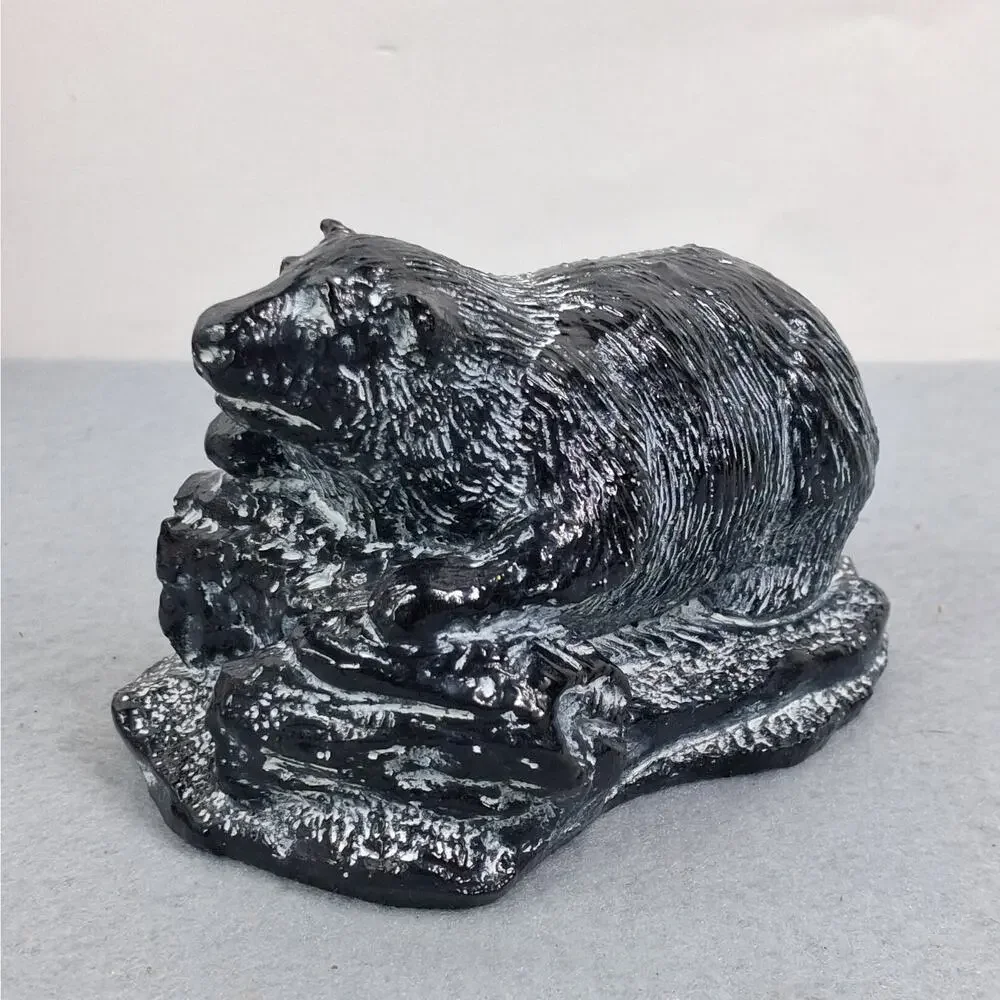 Vintage Aardik Collection Black Bear Statue Carving Sculpture
